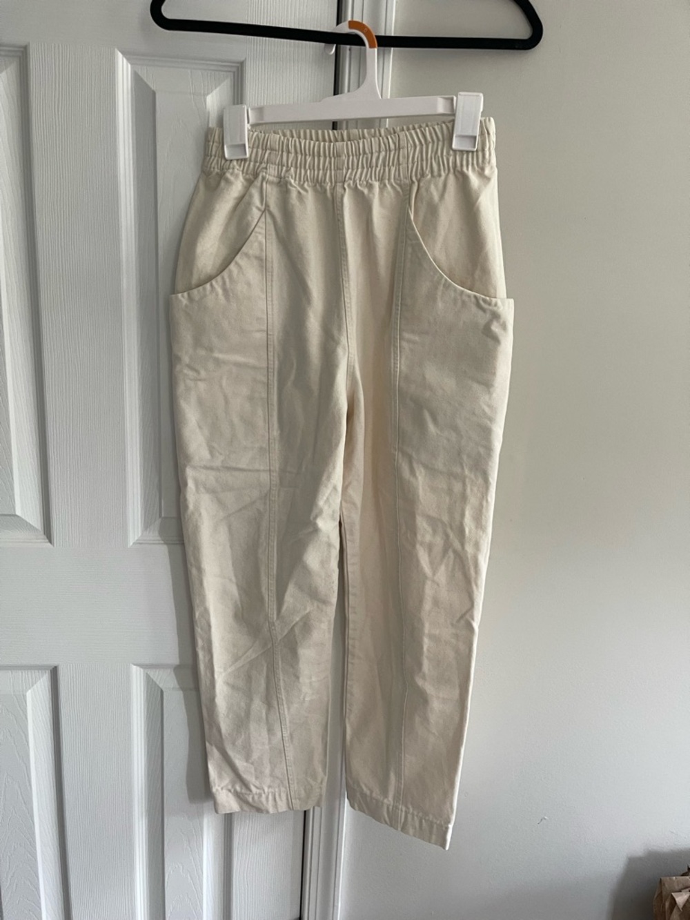 Elizabeth Suzann Cream Cotton Blend Pants